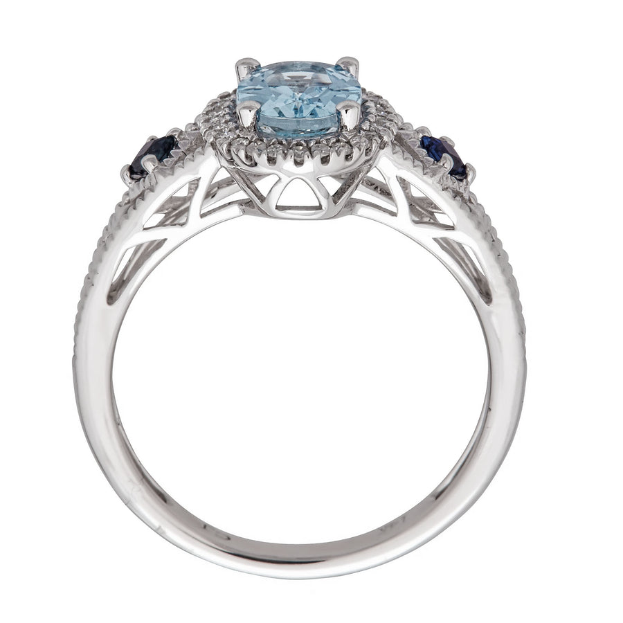 Haley 14K White Gold Oval-Cut Brazilian Aquamarine Ring