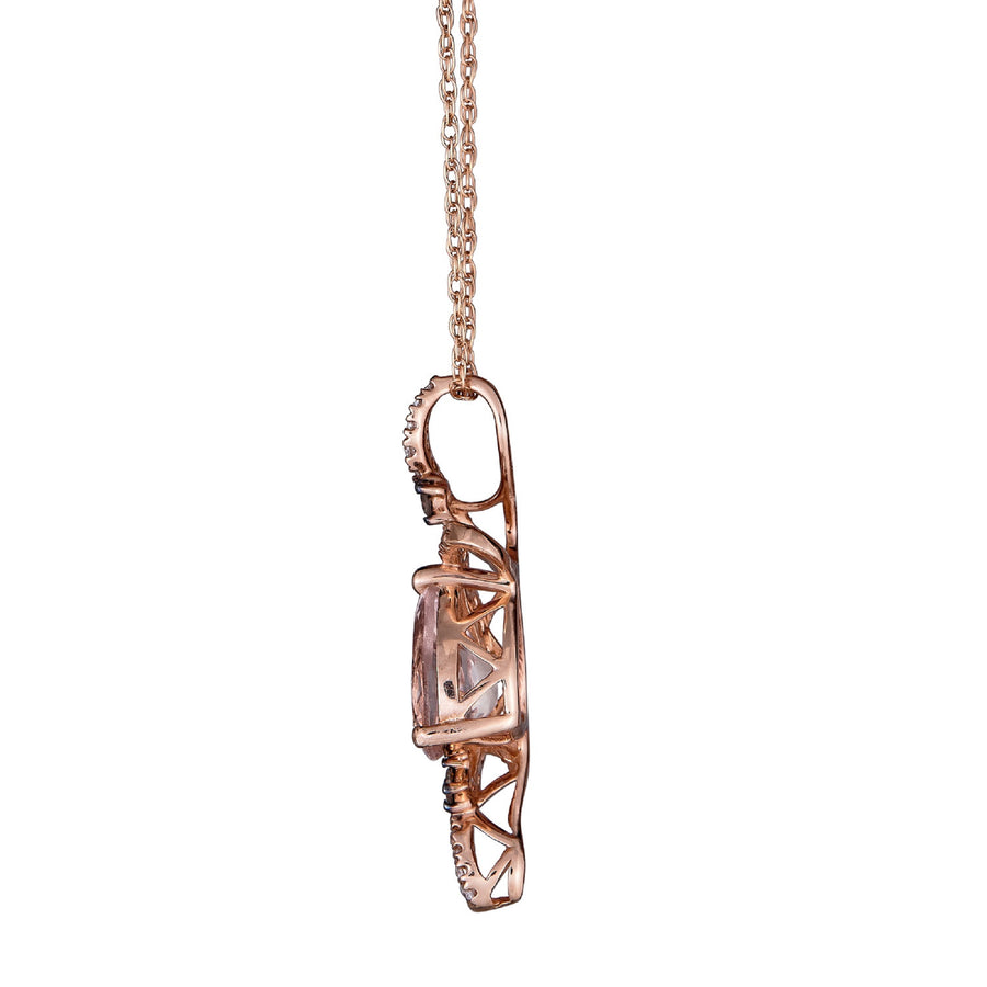 Martha 10K Rose Gold Pear-Cut Madagascar Morganite Pendant