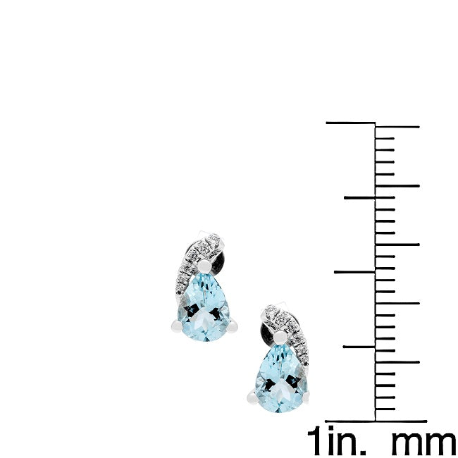 Allyson 14K White Gold Pear-Cut Brazilian Aquamarine Earring