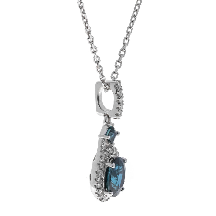 Jordan 10K White Gold Oval-Cut Ceylon Blue Sapphire Pendant