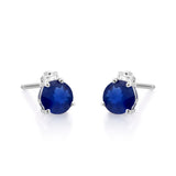 Viviana 10K White Gold Round-Cut Ceylon Blue Sapphire Earring