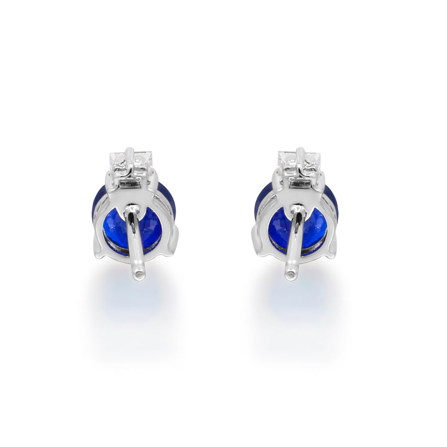 Viviana 10K White Gold Round-Cut Ceylon Blue Sapphire Earring