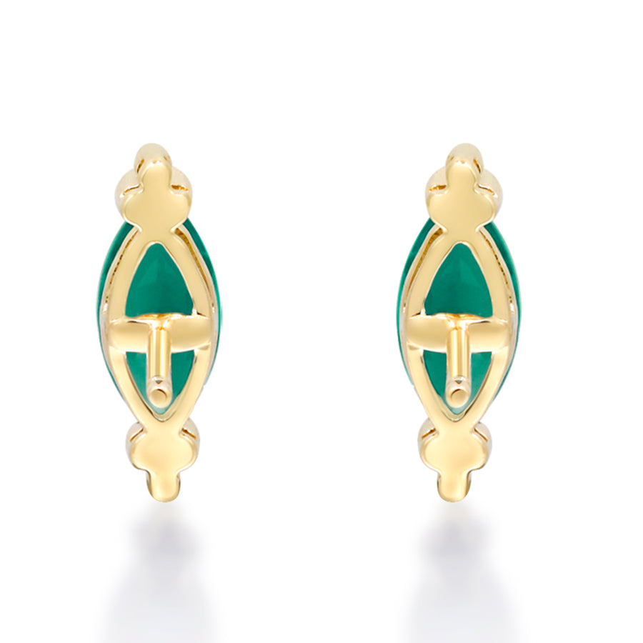 Nora 10K Yellow Gold Marquise-Cut Natural Zambian Emerald Earrings