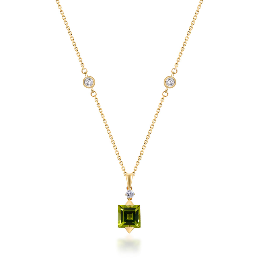 Lainey 10K Yellow Gold Square-Cut Manchurian Peridot Pendant