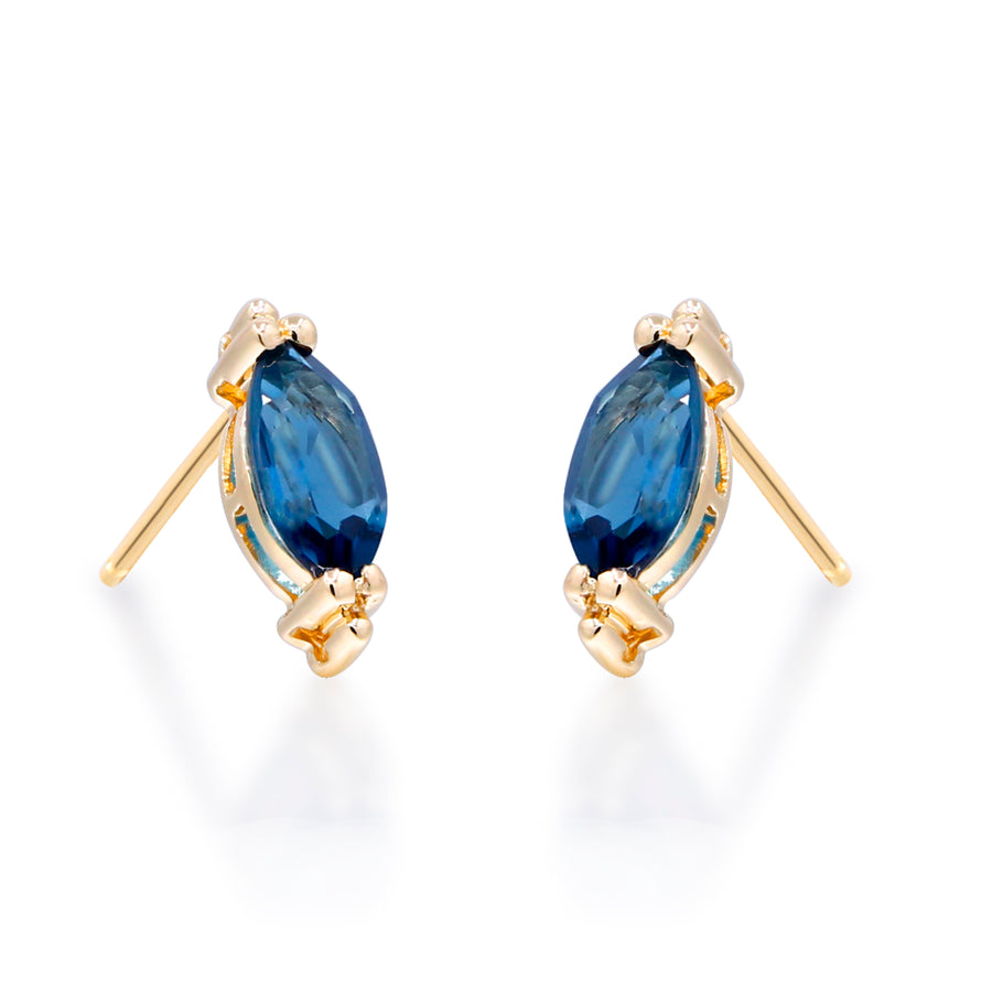 Dixie 10K Yellow Gold Marquise-Cut Brazilian London Blue Topaz Earring