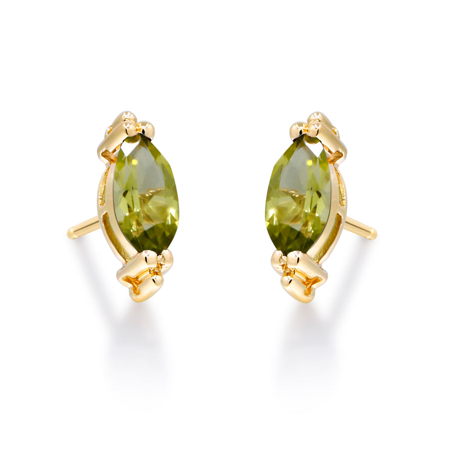 Wren 10K Yellow Gold Marquise-Cut Manchurian Peridot Earring