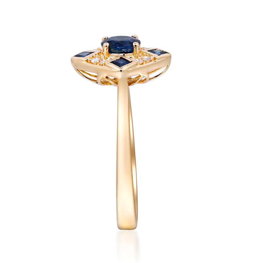 Samara 10K Yellow Gold Oval-Cut Ceylon Blue Sapphire Ring