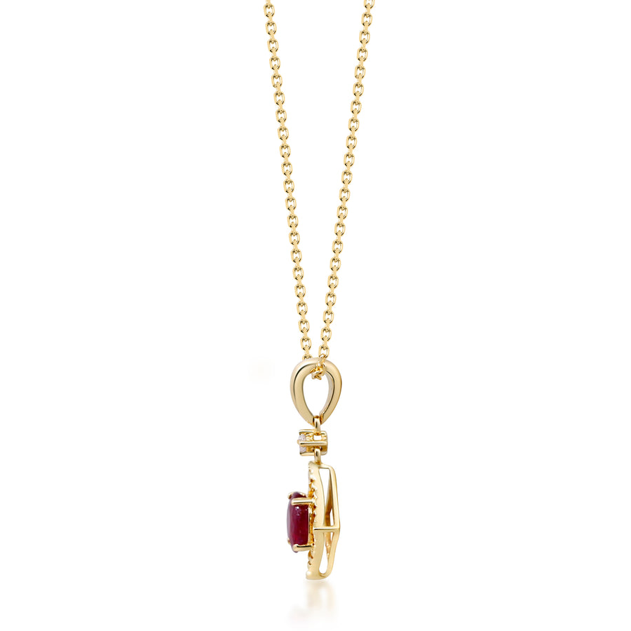 Layla 10K Yellow Gold Oval-Cut Mozambique Ruby Pendant