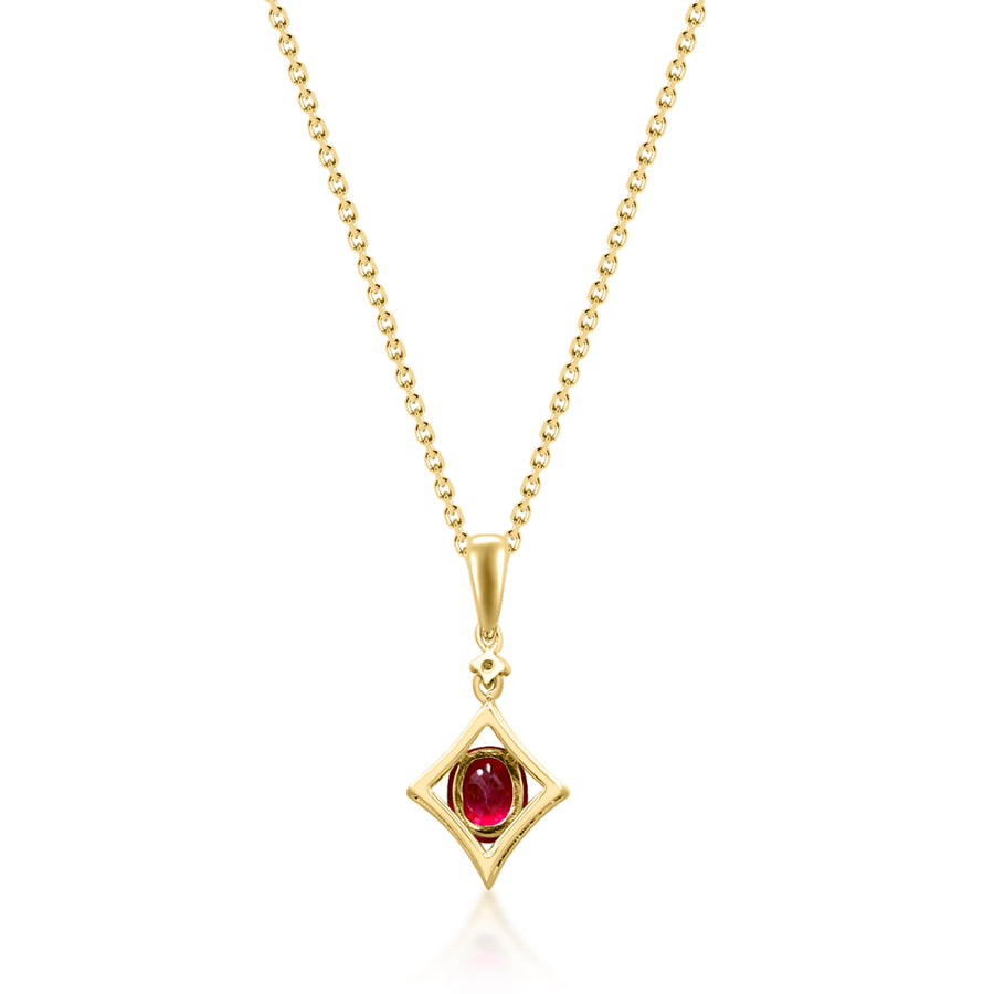 Layla 10K Yellow Gold Oval-Cut Mozambique Ruby Pendant