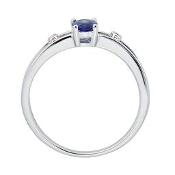 Allie 14K White Gold Oval-Cut Ceylon Blue Sapphire Ring