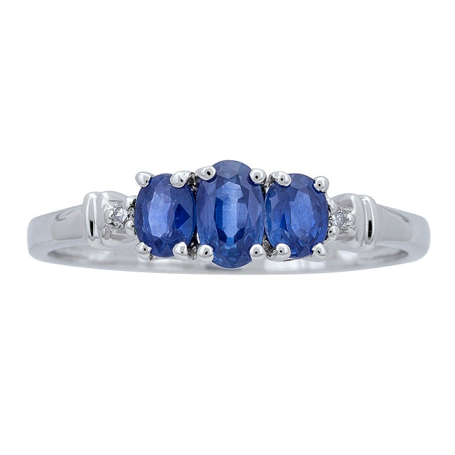 Melanie 10K White Gold Oval-Cut Ceylon Blue Sapphire Ring