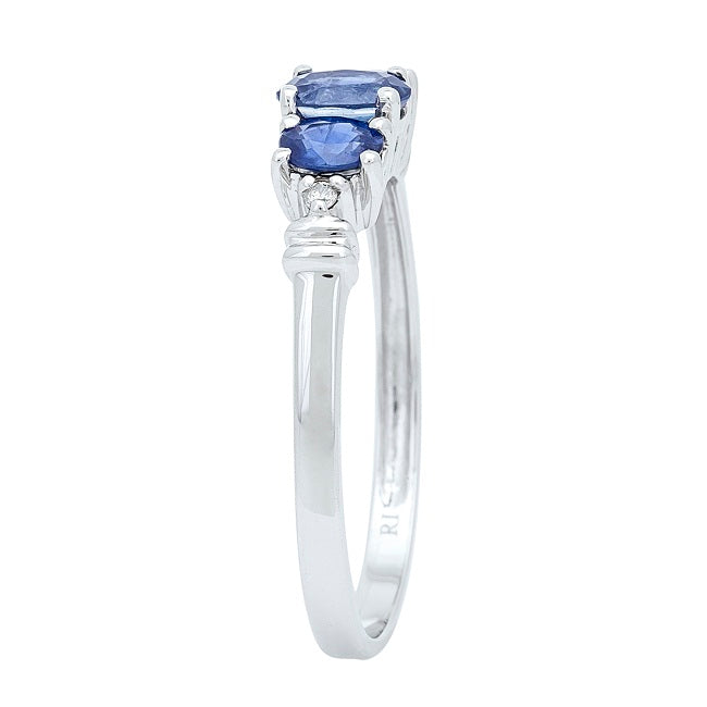 Melanie 10K White Gold Oval-Cut Ceylon Blue Sapphire Ring