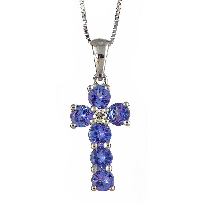 Nyra 14K White Gold Round-Cut Tanzanian Tanzanite Pendant