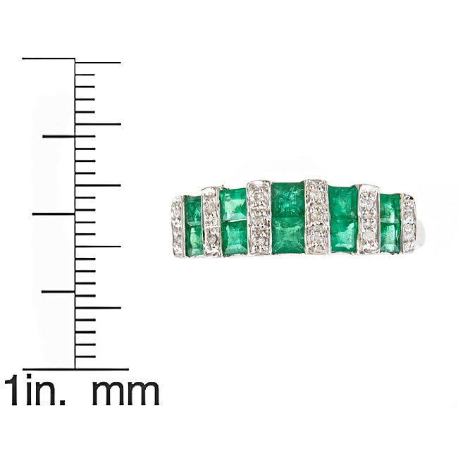 Ava 14K White Gold Square-Cut Natural Zambian Emerald Ring