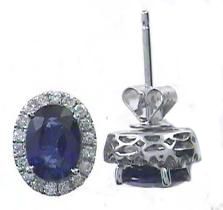 Penny 10K White Gold Oval-Cut Ceylon Blue Sapphire Earring