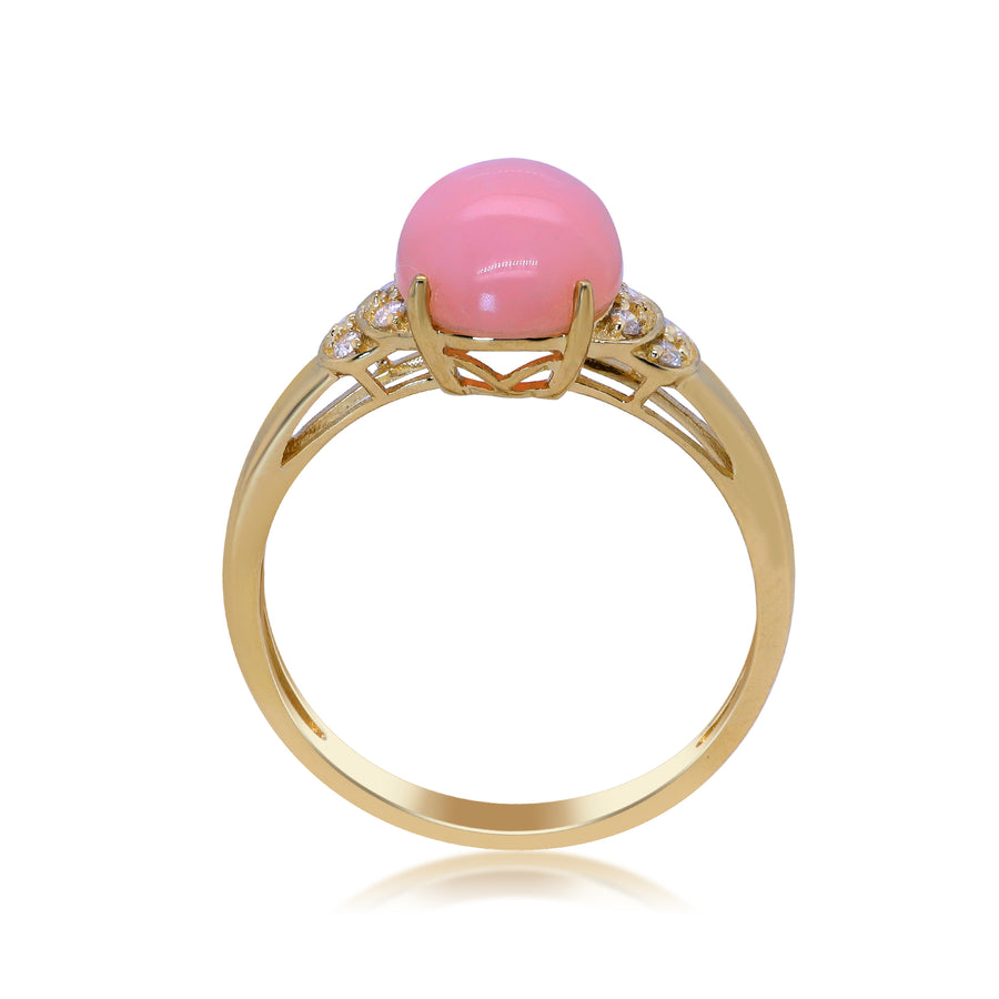 Tatiana 14K Yellow Gold Oval-Cut Peruvian Pink Opal Ring