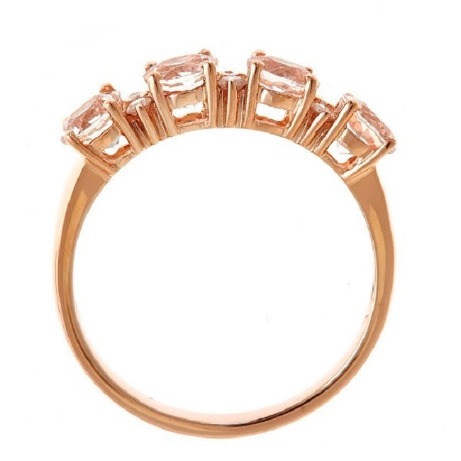 Millie 14K Rose Gold Round-Cut Madagascar Morganite Ring