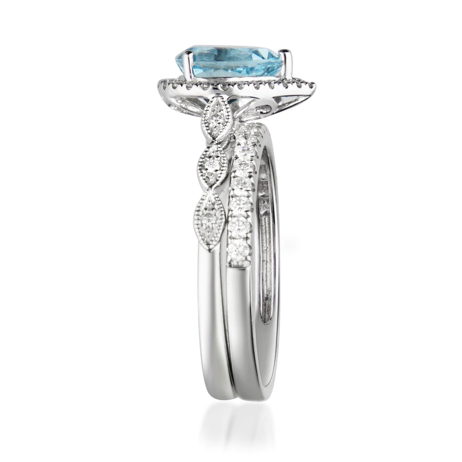 Emmie 14K White Gold Pear-Cut Brazilian Aquamarine Ring