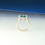 Kennedi 14K Yellow Gold Cushion-Cut Brazilian London Blue Topaz Ring