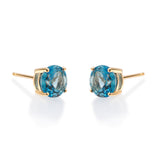 Alisson 14K Yellow Gold Round-Cut Brazilian London Blue Topaz Earring
