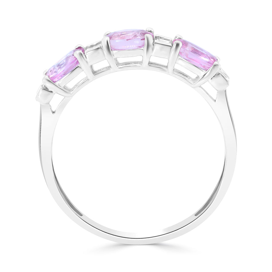 Gianna 14K White Gold Oval-Cut Pink Sapphire Ring