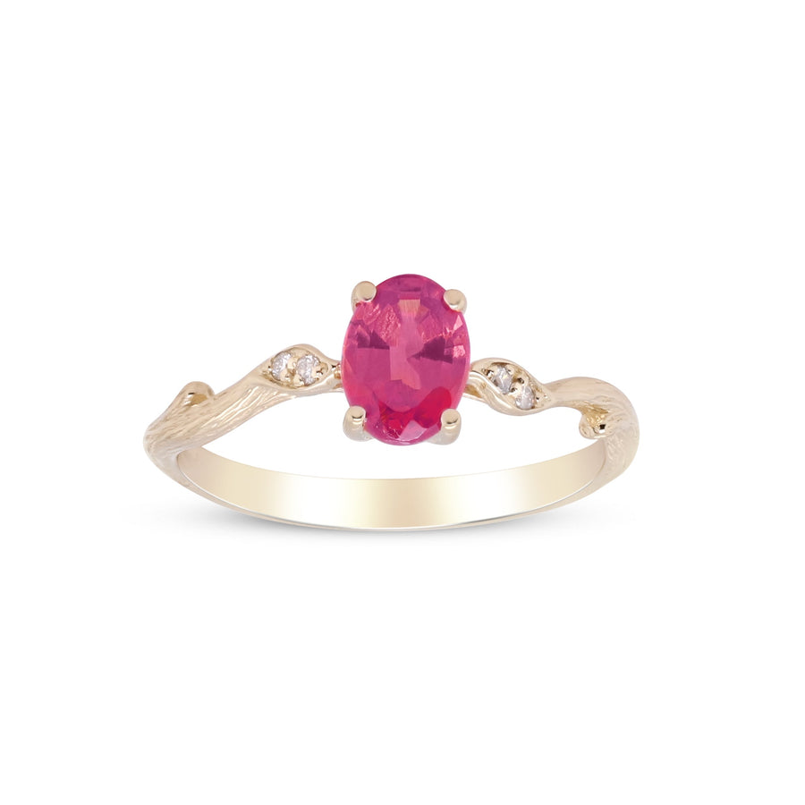 Aliana 14K Yellow Gold Oval-Cut Mozambique Ruby Ring