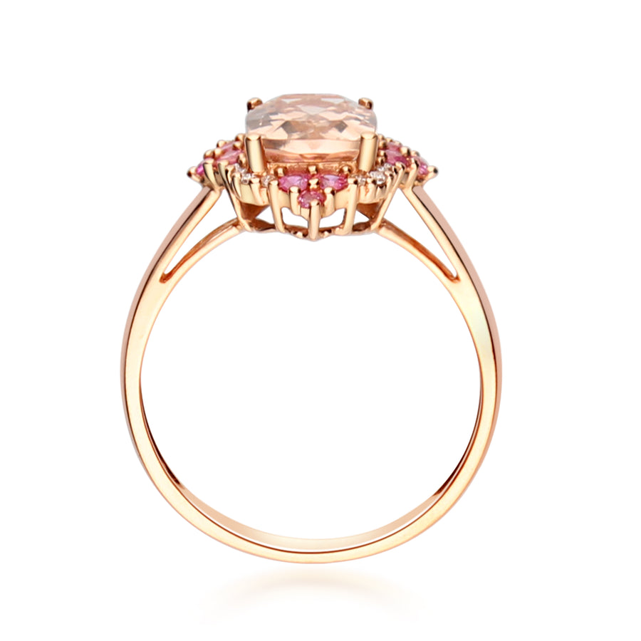 Estrella 14K Rose Gold Emerald-Cut Madagascar Morganite Ring