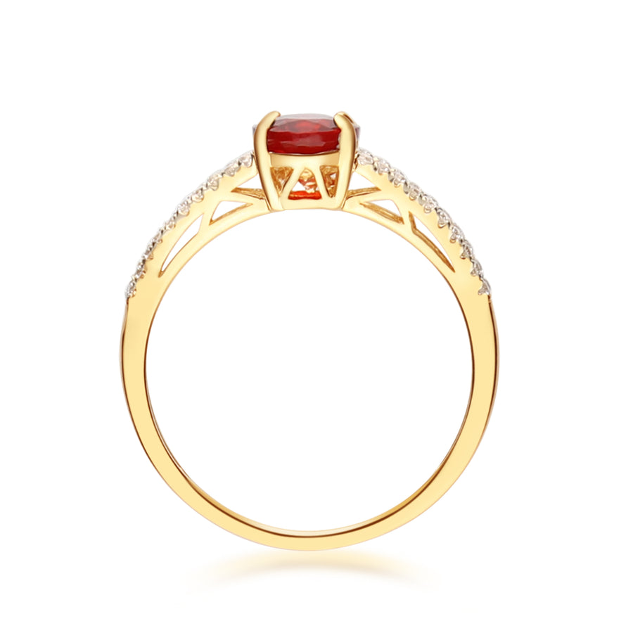 Esme 14K Yellow Gold Oval-Cut Mexican Fire Opal Ring