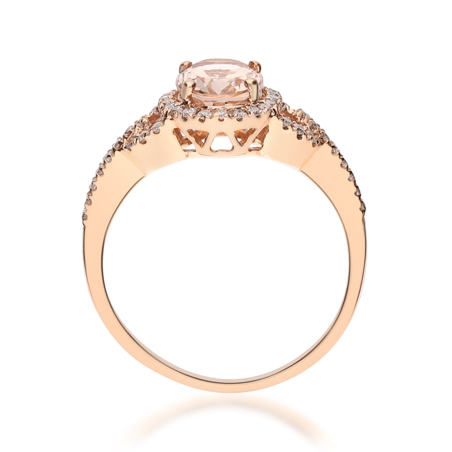 Alani 14K Rose Gold Oval-Cut Madagascar Morganite Ring