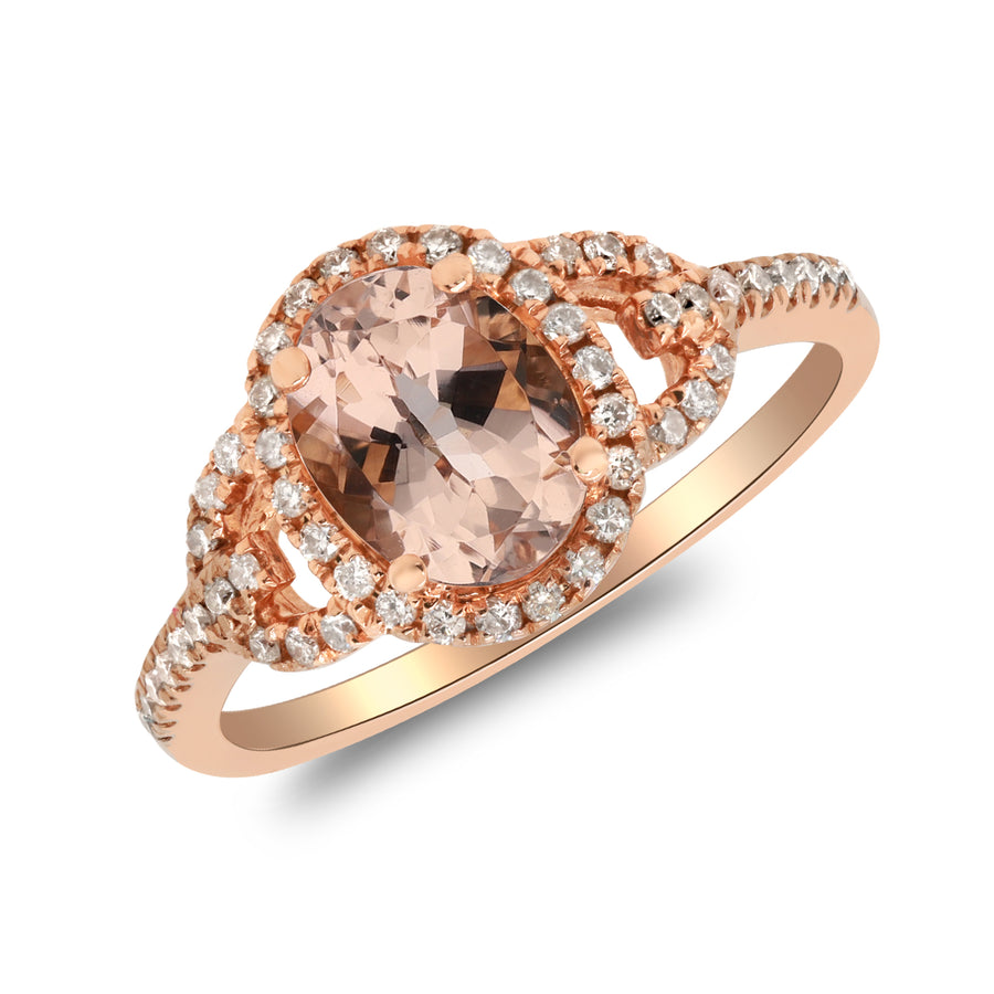 Alani 14K Rose Gold Oval-Cut Madagascar Morganite Ring