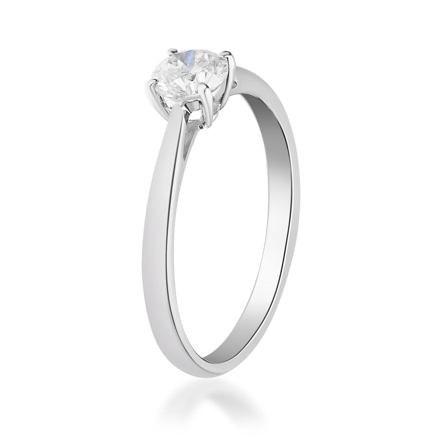 Phoebe 18K White Gold Round-Cut White Diamond Ring