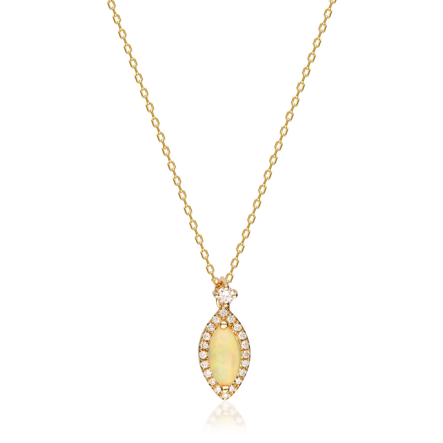 Joyce 10K Yellow Gold Round-Cut Natural African Opal Pendant