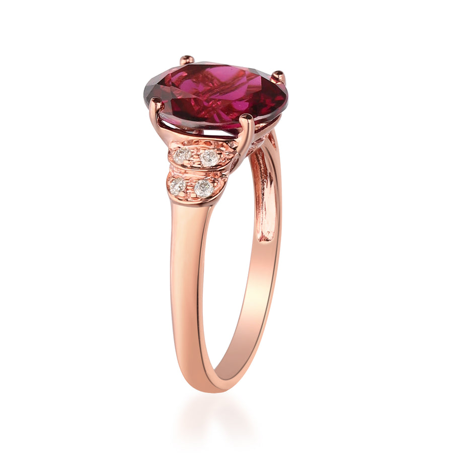 Berkeley 14K Rose Gold Oval-Cut Madagascar Rhodolite Ring