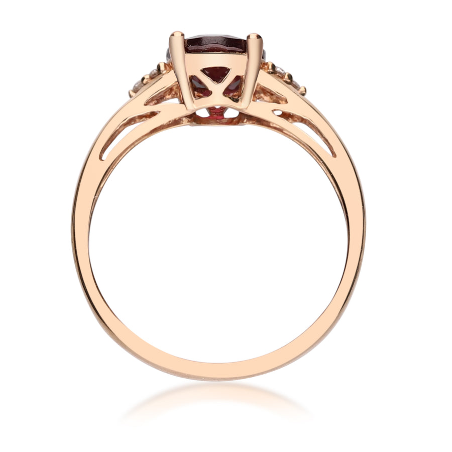 Laney 10K Rose Gold Oval-Cut Madagascar Rhodolite Ring