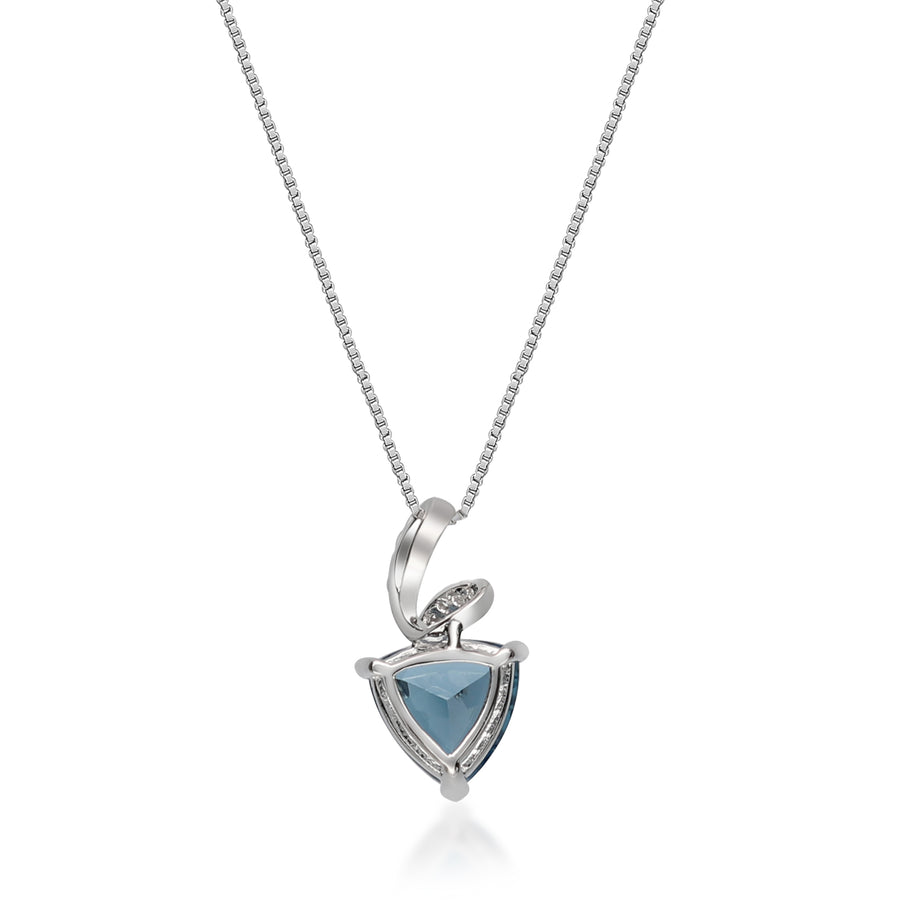 Paityn 14K White Gold Trillion-Cut Brazilian London Blue Topaz Pendant