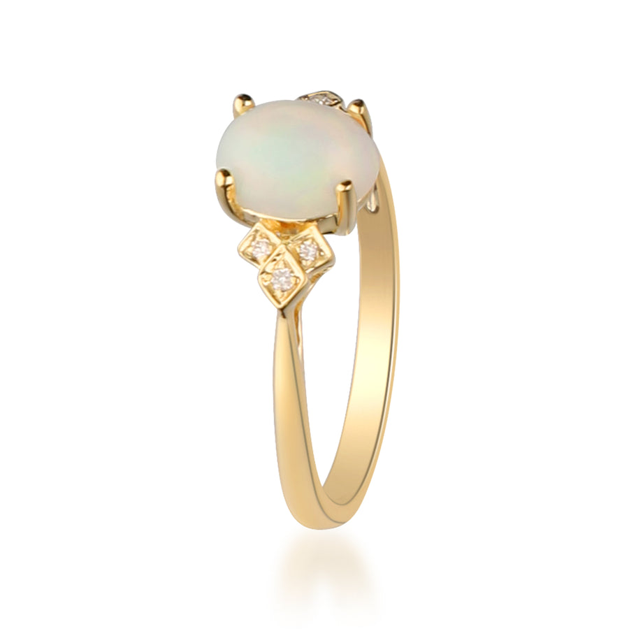 Rosalyn 14K Yellow Gold Oval-Cut Natural African Opal Ring