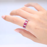 Riley 18K White Gold Square-Cut Mozambique Ruby Ring