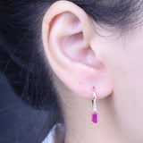 Mila 14K Yellow Gold Emerald-Cut Mozambique Ruby Earring