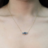 Deborah 10K Yellow Gold Round-Cut Brazilian London Blue Topaz Pendant