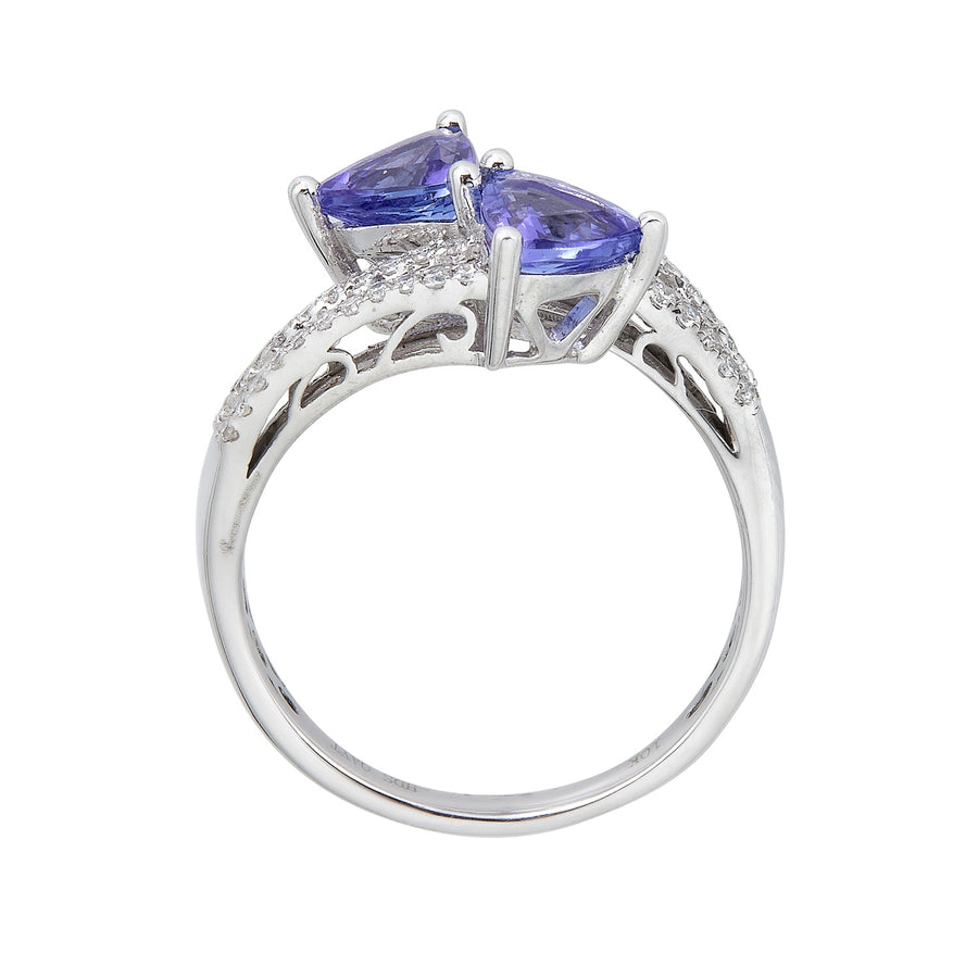 Madeleine 10K White Gold Trillion-Cut Tanzanian Tanzanite Ring