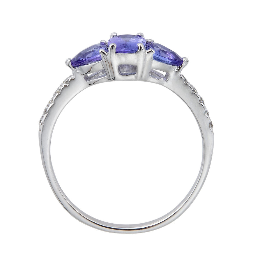 Alisson 10K White Gold Oval-Cut Tanzanian Tanzanite Ring