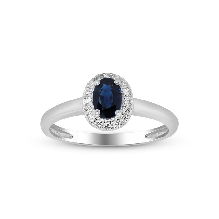 Alivia 10K White Gold Oval-Cut Ceylon Blue Sapphire Ring