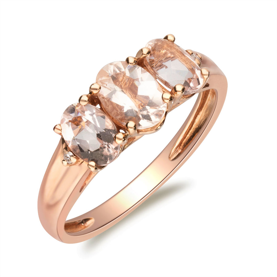 Thalia 10K Rose Gold Oval-Cut Madagascar Morganite Ring