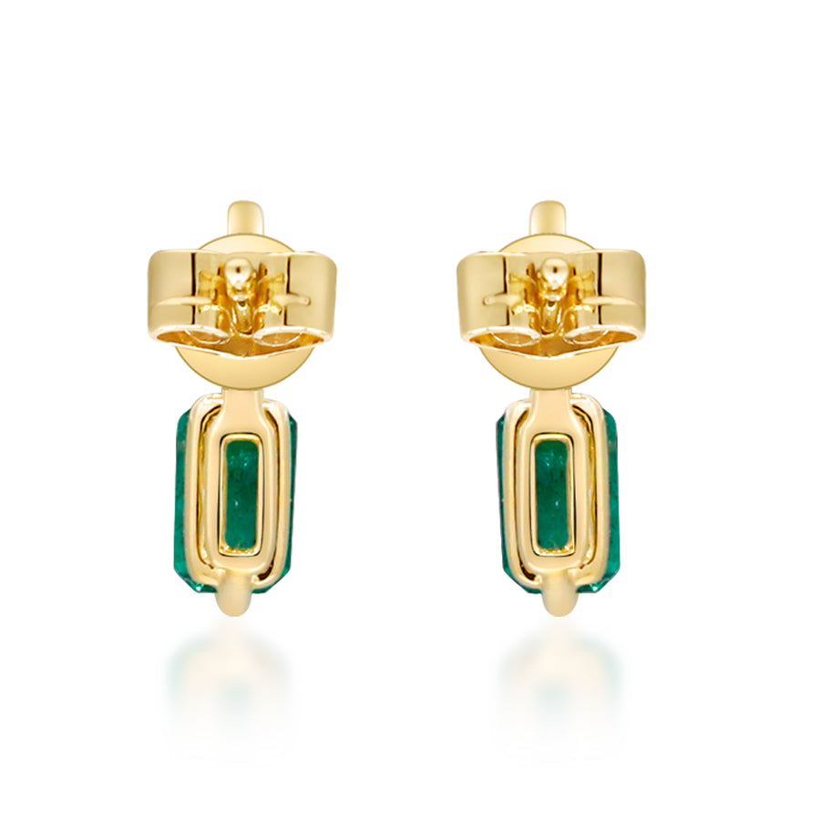 Elsie 10K Yellow Gold Emerald-Cut Natural Zambian Emerald Earrings