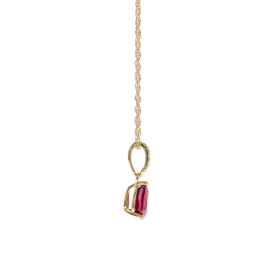 Edith 10K Yellow Gold Pear-Cut Mozambique Ruby Pendant