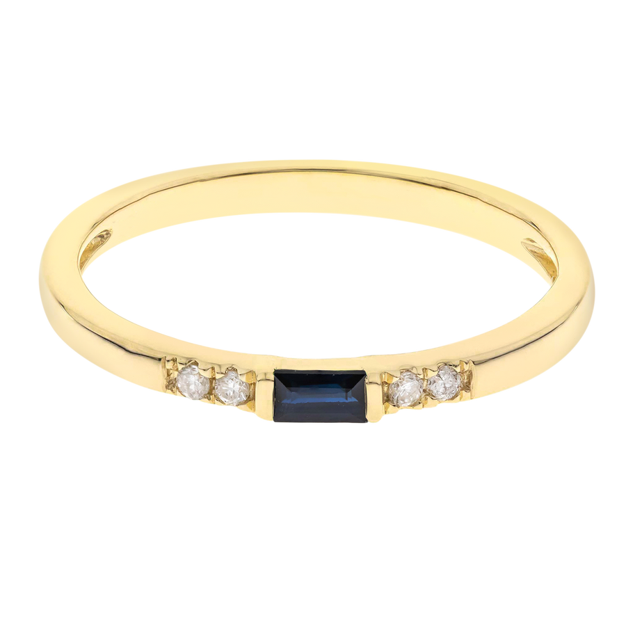 Adriana 14K Yellow Gold Baguette-Cut Ceylon Blue Sapphire Ring