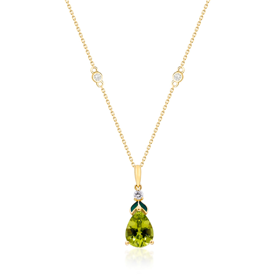 Kalani 10K Yellow Gold Pear-Cut Manchurian Peridot Pendant