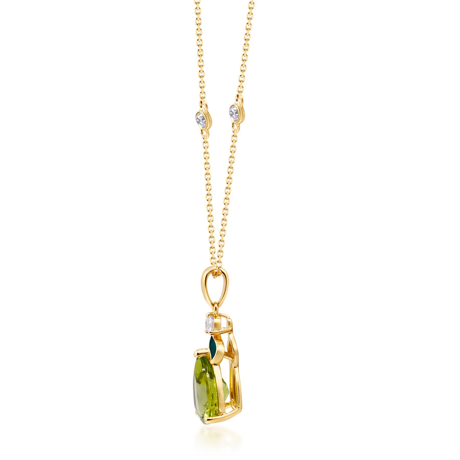 Kalani 10K Yellow Gold Pear-Cut Manchurian Peridot Pendant