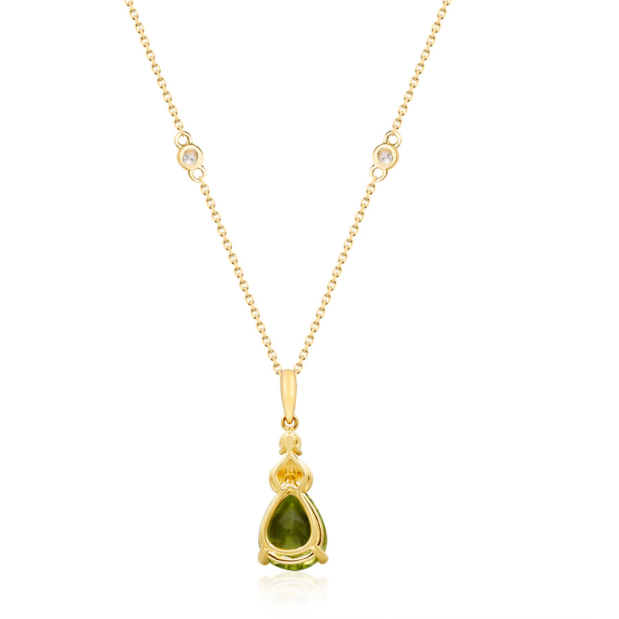 Kalani 10K Yellow Gold Pear-Cut Manchurian Peridot Pendant