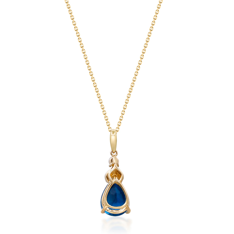 Valerie 10K Yellow Gold Pear-cut Brazilian London Blue Topaz Pendant